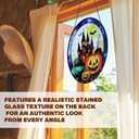 Stained Glass Window Hanging-7.8in Halloween suncatcher for Window Doors Home Decoration,Christmas Thanksgiving Gift for Women, Men, and Mom