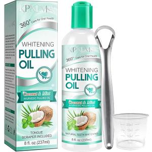 Coconut & Mint Whitening Fresh Breath Mouthwash Oil Pulling 8 oz - Ex: 3/27