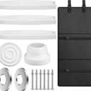 8 Pcs Pool Ladder Parts Swimming Pool and 20'' Non Slip Ladder Steps Replacement with Bumpers Escutcheon Plates Bolts for Summer Inground Above Ground