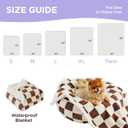 LE SURE Waterproof Dog Blanket for Medium Dogs - Washable Double Sided Dog Blankets with Warm Jacquard Shag and Soft Sherpa Fleece, Pet Cat Blanket for Couch Protection, 3D Textured Checks, Brown