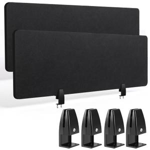 Wesiti 2 Pcs Acoustic Desk Divider Noise Reducing Desk Privacy Panel for Student Table Standing Sound Proof Divider Desktop Claw Office Furniture Partition for Classroom(Black,47.24 x 15.75 Inches)
