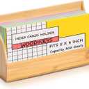 5x8 Inch Index Card Stand Wooden Index Cards Holder Notecard Box Postcard Display Stand Flash Cards Organizer Business Card Display Rack for Desk Office Supplies Capacity 300 Sheets