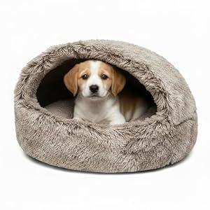 CATISM Large Cat Beds for Indoor Cats Dogs - Cat Bed Calming Nest, Self Warming Cat Bed Cave, Cozy Pod for Indoor Cat or Small Dog, Removable Washable Pet Cave with Non-Slip Bottom for Large Dogs