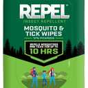 2pcs Repel Insect Repellent Mosquito & Tick Wipes 12% Picaridin, Repels Mosquitoes and Ticks for Up to 10 Hours in A Convenient Travel Wipe for Whole-Family Mosquito and Tick Protection,30 count (2pack x 15) 