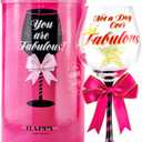 Not a Day Over Fabulous Happy Birthday Glass for Women | Unique Gift Idea for Her, Best Friend, Mom, Sister, Grandma, Aunt, Cousin, Female Coworker, Teacher, Boss | Present for Woman