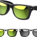 RCstyle Polarized Clip Compatible with Ray-Ban Meta Wayfarer (RW4006 Size M Standard 50-22) Smart Glasses Color Changing Clip Set (Night Vision Yellow, Black)