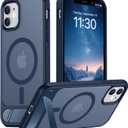 Temdan Magnetic Compatible with iPhone 11 Phone Case, [Built-in Invisible Kickstand][Compatible with MagSafe] [Military Grade Shockproof] Slim Translucent Matte Phone Case for iPhone 11 6.1" (Blue)