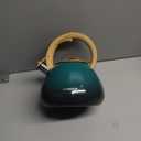 MARSKITOP Tea Kettle Teapot for Stovetop, 2.6 Quart Stainless Steel Tea Pot for Stove, Stove Top Whistling Tea Kettle with Anti-Hot Handle, Suitable for All Heat Sources, Green