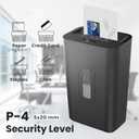 12-Sheet Cross Cut Paper Shredder, 5.55 Gallon Heavy Duty Shredder for Home Office, P-4 High Security Shredders for Paper/Credit Card/Mail/Staples/Clips, Portable Handle Design