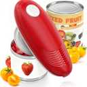 Electric Can Opener, Food Safe Automatic Can Opener with Smooth Edge, Open Your Cans with A Simple Press of Button, Can Opener Electric Kitchen Gifts for Seniors and Arthritis (Red)