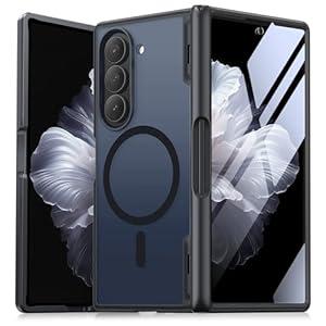 MOBOSI Magnetic for Z Fold 5 Case with HD Screen Protector, Compatible with Magsafe, Full-Body Slim Coverage Hinge Protection, Shockproof Phone Cover for Samsung Galaxy Z Fold5, Black