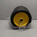 2 Pcs 13x6.50-6 Lawn Mower Tires Flat Free with 3/4" Chrome Steel Bearings, 13x6.50-6 Zero Turn Mower Front Tires, 13x6.5-6 Flat Free Lawn Mower Tires for Commercial Grade Lawn, 5.5"-7.5" Centered Hub (Yellow)