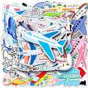 Kids Teens Airplane Stickers,50PCS Pack Aircraft Aesthetic Waterproof Laptop Adults Graffiti Decals for Water Bottles,Luggage Bumper Helmet Fridge Sticker