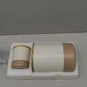 Yangbaga Canister Sets for Kitchen Counter, 80/40/20 OZ Large Ceramic Food Storage Jars with Airtight Wood Lids, Large Kitchen Canisters for Coffee, Sugar, Tea, Flour, Spice