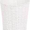 Zuvo Round Wicker Waste Basket Paper Bin - Wicker Trash Basket - Woven Trash Can Rubbish Basket for Bedroom, Bathroom, Offices or Home (White)