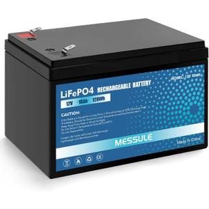 2 Pack messule 12V 10Ah Lithium LiFePO4 Rechargeable Battery for SLA,ADT,Rechargeable Replaces 12 Volt 10AH for Fish Finder, Power Wheels, Lighting,Solar Systems