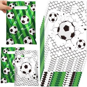 3 x Soccer Goodie Bags 50Pcs Soccer Treat Candy Bags Plastic Party Favor Bags for Soccer Bag Soccer Theme Gift Bag Football Party Supplies Birthday Party Decorations