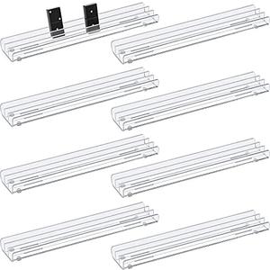 Skylety 8 Pieces Clear Racks Acrylic Domino Trays Holders Acrylic Domino Holders Organizer Tray Racks for Mexican Train, Dominoes Not Included