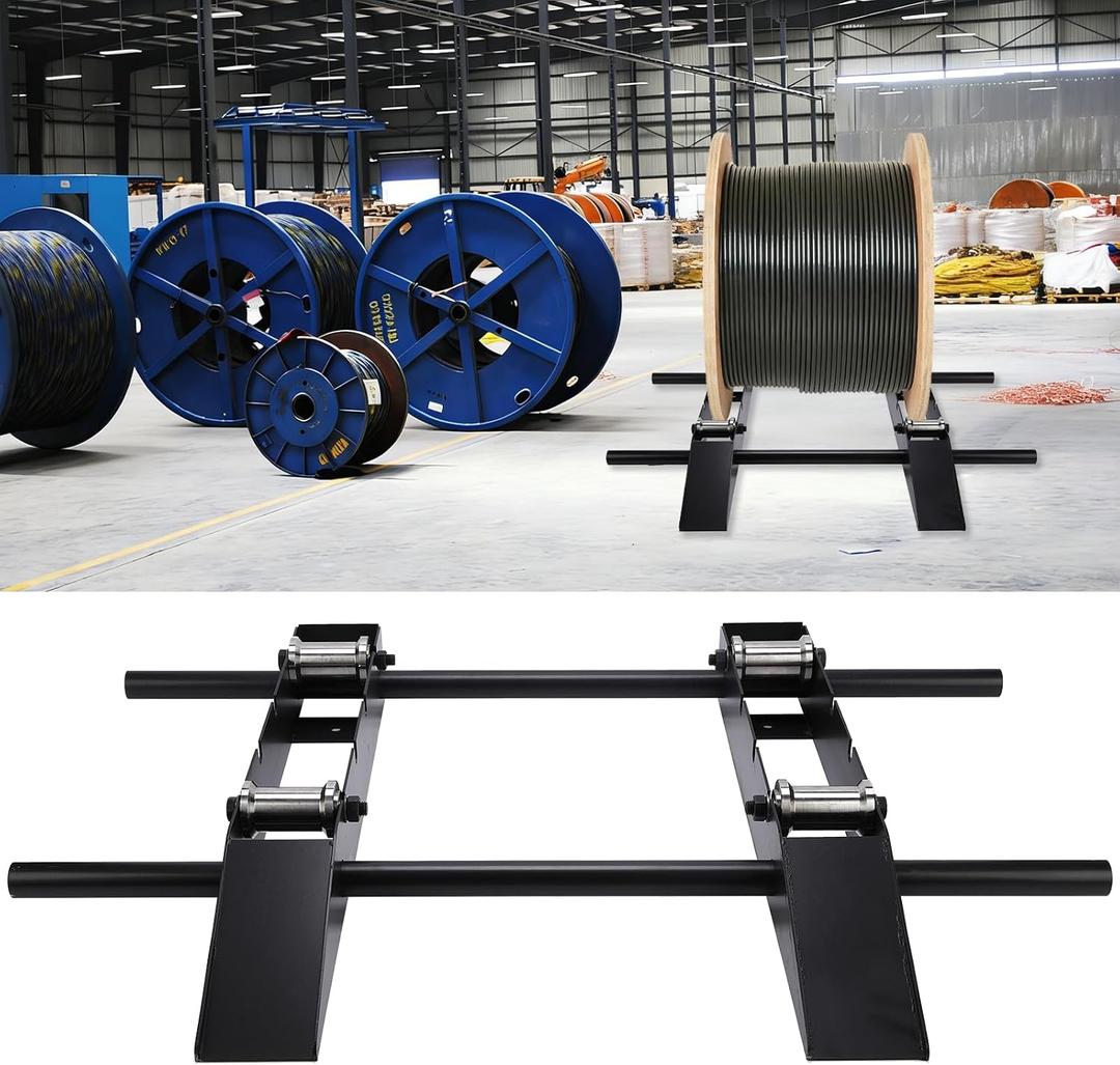 Heavy Duty Cable Roller Stand, Commercial Industrial Grade Steel Wire Dispenser，for Reels up to 39" Width, Cable Drum Roller for Cord Management,Load Capacity 2Ton