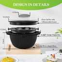 4-1 Colander with Mixing Bowl Set - Colander for Kitchen - Strainers and Colanders - Pasta Strainer - Bowl With Colander - Rice Strainer Fruit Cleaner Veggie Wash Kitchen Essentials, Black