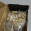 Chibery 1/2" Overlay Cabinet Hinges, 50 Pack Self Closing Flush Mount Hinges with Door Bumper, Variable Decorative Hardware for Bathroom, Furniture, Kitchen Cabinet Doors, Brass Gold