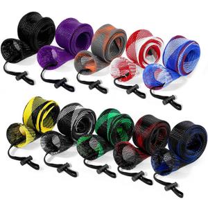 Fishing Rod Sleeve - Fishing Pole Sleeve Fishing Rod Cover for Casting Rod, Sea Fishing Rod, Fly Rod - Braided Mesh Rod Protector Fishing Rod Sock