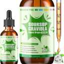 Soursop Graviola Leaf Extract Liquid Drop for Cell Support & Regeneration, Immune Boost, Relax, Liver and Sleep, Soursop Bitters Liquid, Herbal Goodness, Sugar/Gluten Free, Original Flavor, 2 Fl Oz