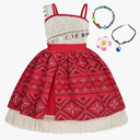 COTRIO Princess Dress for Girls Toddler Kids Outfit with Accessories Necklace Halloween Costume for Girl Dress Up Clothes, Size 100