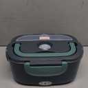 Buddew Electric Heated Lunch Box for Adults - 80W Fast Heating, 1.5L Food-Grade Stainless Steel, 12V/24V/110V Portable Food Warmer for Work Travel Car, Lonchera Electrica Portatil (Green)