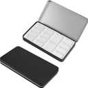 Travel Watercolor Palette,Portable Ceramic Palette with 14 Well,Metal Paint Box with Porcelain Palette(Blak Box) (Black)