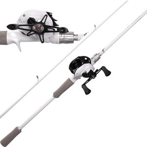 Kilitn Fishing Rod and Reel Combo, White Color Baitcasting Combo Baitcast Reel, 2-Piece Baitcaster Rod, Durable Fiberglass with Comfortable EVA Handle (Casting Right 6FT)
