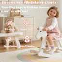 Toddler Socks with Grips, Seamless Non-Slip Crew Baby Boy Girl Grippy Socks (White)