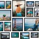 Giftgarden 16 Pack Black Picture Frames for Multi Sizes Photos, Assorted Set Including Two 11x14, Two 8x10, Six 5x7, Six 4x6, Gallery Collage Frame for Wall or Tabletop Display