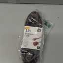 GE 3-Outlet Extension Cord with Multiple Outlets 15 Ft Power Strip 2 Prong 16 Gauge Twist-to-Close Safety Covers Outdoor Extender UL Listed Brown 51957