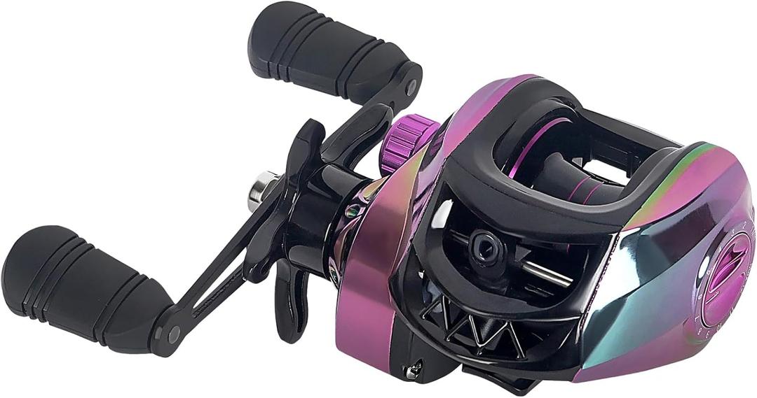 Baitcaster Reels, Lightweight Bait Caster Reel - 7.2:1 Gear Ratio, Up to 22lbs Drag Capacity, Magnetic Brakes, Perfect for Saltwater Fishing and Surf Fishing Rods Left Hand