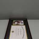 upsimples 11x22 Diploma Frame with Tassel Holder for 8.5x11 Certificate and 5x7 Photo with Black over Gold Mat, High Definition Glass, Mahogany with Gold Beads, 1 Pack