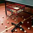 TNZMART Ping Pong Ball Pickleball Holder with Wheels, Height Adjustable Ping Pong Storage Cart, Portable Table Tennis Ball Collection Basket for Indoor Outdoor Training Practice