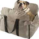 Dog Car Seat for Small/Medium Dogs.Water Repellent with Storage Pockets.Doubles as a Pet Travel Bed for Dogs Up to 40 lbs. Machine Washable Dog Carrier- Brown
