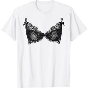 Lingerie Graphic Corset Bustier Bra Trendy Cute Sexy Fun T-Shirt