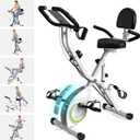 Foldable Exercise Bike Stationary Bikes for Home, 5 IN 1 Indoor Workout Bike, Cycling Bike with 16-Level Quiet Magnetic Resistance, 6.6 LBS Flywheel and 300LBS Capacity, 2024 Designed 817 X-bike