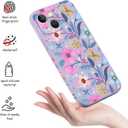 for iPhone 13 Mini Case Fashion Flower Pattern Slim Liquid Silicone Dropproof for iPhone 13 Mini Phone Cover 5.4 inch-Flower Purple