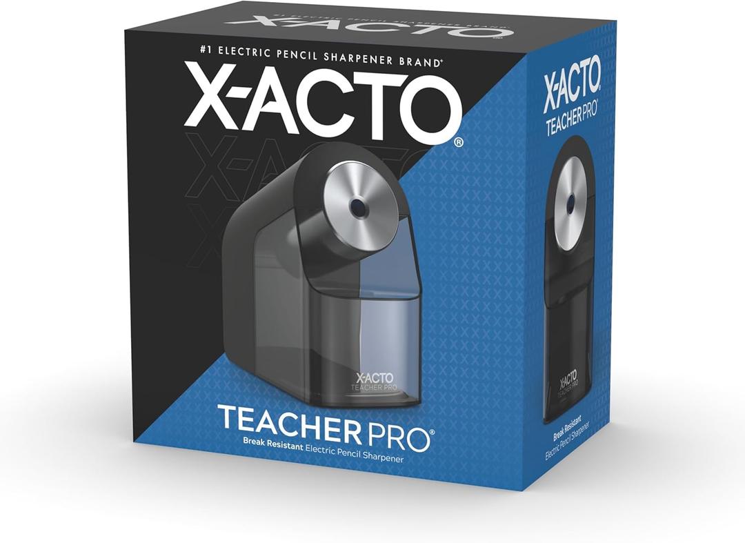 X-ACTO Teacher Pro Electric Pencil Sharpener, Heavy Duty, Black, 1 Count - School, Classroom Essentials