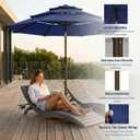 10ft Patio Umbrella, 3 Tier Outdoor Market Table Umbrellas with 8 Fiberglass Ribs and Push Button Tilt, Windproof, Vented Canopy, UV Protection for Deck, Pool, Backyard