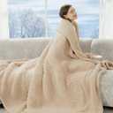 Electric Blanket Twin 62"X84"- Soft Double Sided Sherpa Heated Blanket Twin with 5 Heatings Levels & 10 hrs Auto Shut Off, Fast Heating & ETL Certified, Gift for Women(Beige)