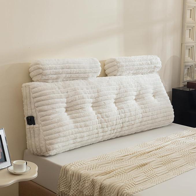 Faux Fur Body Pillow and 2 Cylinder Shape Pillow Set