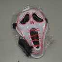 Ghost Face Mask,Halloween Screm Mask LED Scary Skull Mask Horror Full Head Masque Decorations Costume Creepy Cosplay