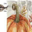 Fall Orange White Pumpkin Valances for Windows 54" W x 18" L Sunflower Sage Green Leaf Thanksgiving Rod Pocket Curtains Valance Short Window Treatment Drapes for Living Room, Bedroom Bathroom Decor