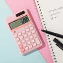 Mr. Pen - Standard Function Solar Calculator, 12 Digits, Light Pink, Pocket Size