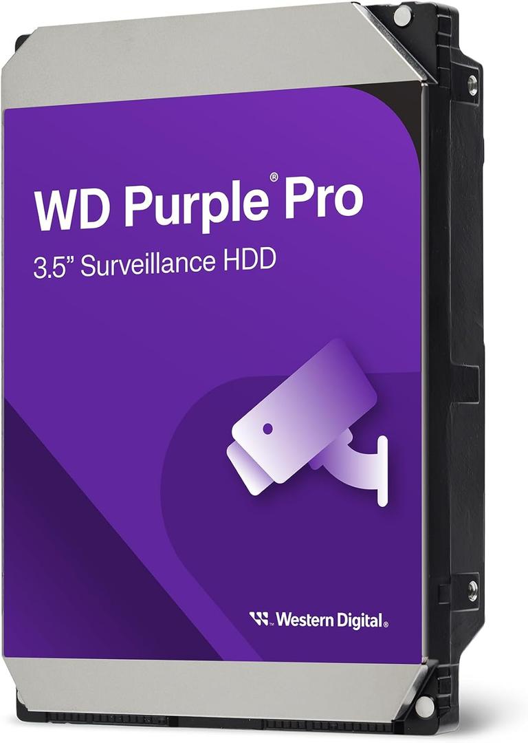 Western Digital 8TB WD Purple Pro Surveillance Internal Hard Drive HDD - SATA 6 Gb/s, 256 MB Cache, 3.5" - WD8002PURP