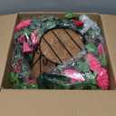 Waipfaru Artificial Hanging Baskets with Flowers, Fake Hanging Plants Outdoors, Urn Fillers for Outside Summer Decor (Fuchsia) (1 Pack)